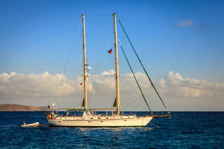 Schooner at Caribbean Sea in British Virgin Islandsの写真素材