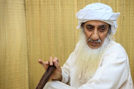 NIZWA, OMAN, MAY 27, 2016: Saif Al Saifi is one of the most experienced makers of traditional Omani halwaのeditorial素材