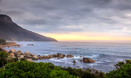 Scenic view of Camps Bay in Cape Town, South Africaの写真素材