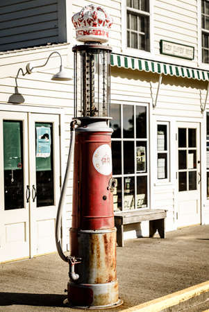Glen Arbor, Michigan, August 8, 2016: Vintage fuel pump on a street in Glen Arbor, Michiganのeditorial素材