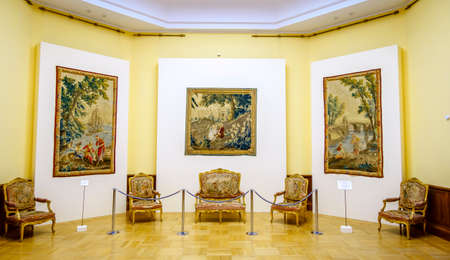 MOSCOW, RUSSIA - APRIL 10, 2015: Interior of restored Tsaritsyno Palace in Moscow. The palace was originally built for Catherine The Greatのeditorial素材