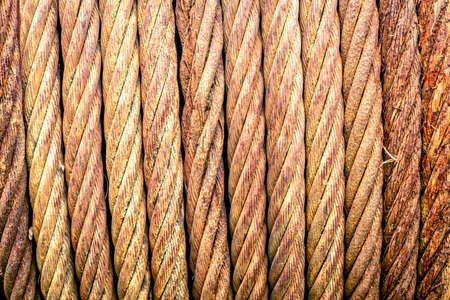 Macro image of an old rusted wire rope .の写真素材