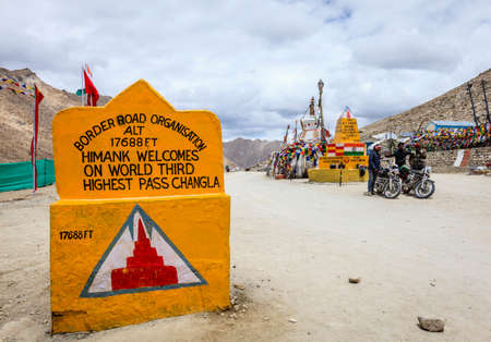 Ladakh, Kashmir, India, July 12. 2016: Changla pass in Ladakh, India - the world's third highest road passのeditorial素材