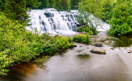 Bond Falls in Upper Peninsula, Michigan. Long exposureの写真素材