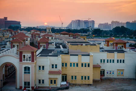 Beautiful sunset over Knowledge Village in Dubaiのeditorial素材