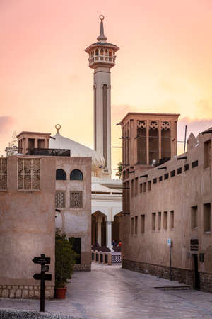 View of Grand Mosque in Al Bastakiya district of Dubai, UAEのeditorial素材