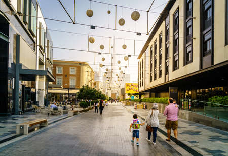 Dubai, UAE, December 23, 2016: Shopping street in Dubai City Walk district. The area is still under development.のeditorial素材
