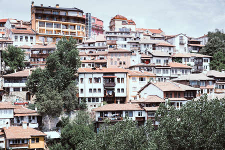 Residential area in the city of Veliko Tarnovo, Bulgariaの写真素材