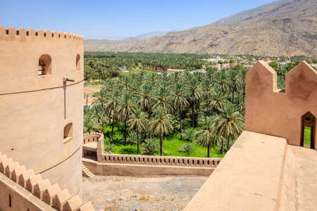 View from the wall of Rustaq Fort in the city of Rustaq, Omanのeditorial素材