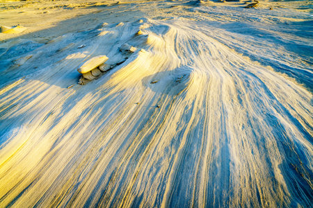 Sandstone formations in Abu Dhabi desert in United Arab Emirates