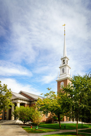 Harvard Yard and Memorial Church at Harvard University, Cambridge, Massachusetts