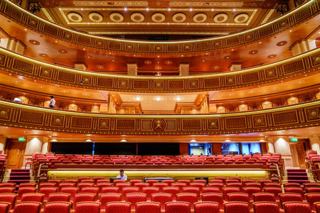 Muscat, Oman, December 3, 2016: Interior view of Royal Opera House  in Muscat, Omanのeditorial素材