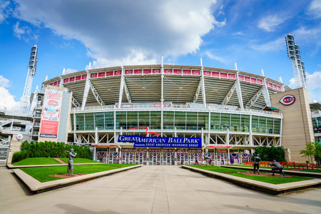 Cincinnati, Ohio, August 29, 2020: Great American Ball Park stadium, the home to Cincinnati Reds baseball teamのeditorial素材