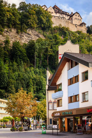 Vaduz, Liechtenstein, September 27, 2015: A street in the center of Vaduz - a capital of Liechtensteinのeditorial素材
