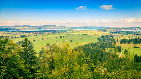 Scenic view of the countryside near Schwangau in Bavaria, Germanyの写真素材