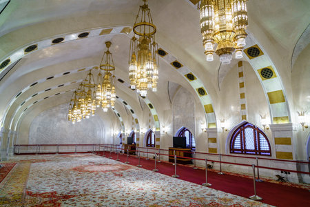 december 4, 2016, Muscat, Oman: Interior details of Mosque Muhammad al-Amin in Muscat, Omanのeditorial素材