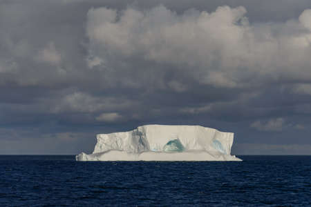 Antarctic seascape with tabular icebergの写真素材