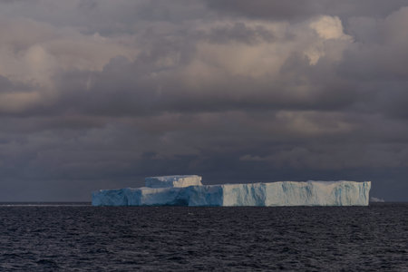 Antarctic seascape with tabular iceberg