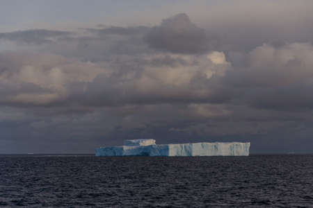 Antarctic seascape with tabular icebergの写真素材