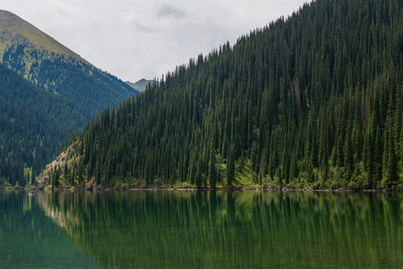 Kolsay lake - mountain lake in Kazakhstanの写真素材