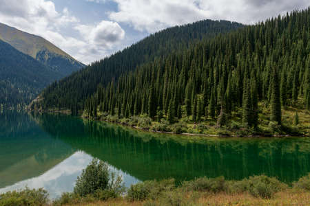 Kolsay lake - mountain lake in Kazakhstanの写真素材