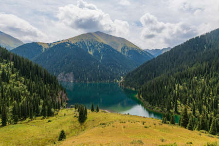 Kolsay lake - mountain lake in Kazakhstanの写真素材