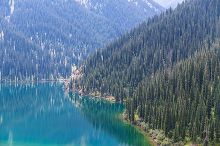 Kolsay lake - mountain lake in Kazakhstanの写真素材