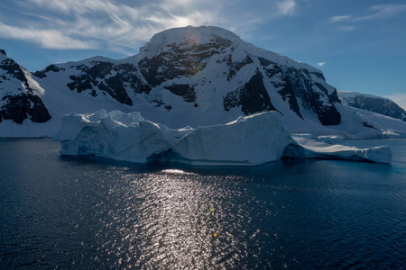 Antarctic landscape with iceberg at seaの写真素材