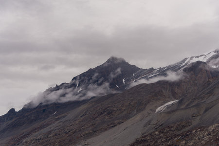 Greenland landscape with mountain peaks