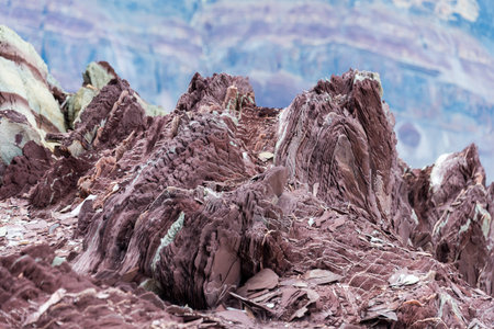 Colourful rocks in east Greenland close up. Rock texture.
