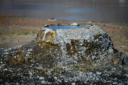 Geyser in Greenland at summer timeの写真素材