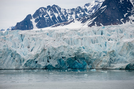 Glacier on Svalbard, Arctic - view from expedition vessel