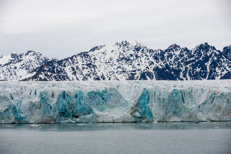 Glacier on Svalbard, Arctic - view from expedition vesselの写真素材