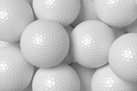 Heap of white golf balls background, 3D illustrationの写真素材