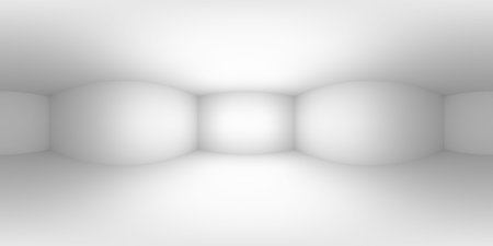 HDRI environment map of simple abstract empty white room with white wall, floor, ceiling without any...