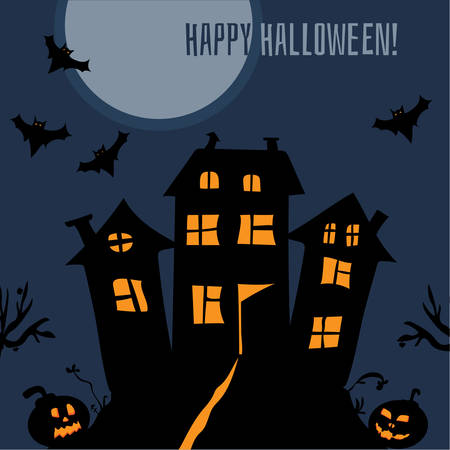Happy Halloween vector illustrationのイラスト素材