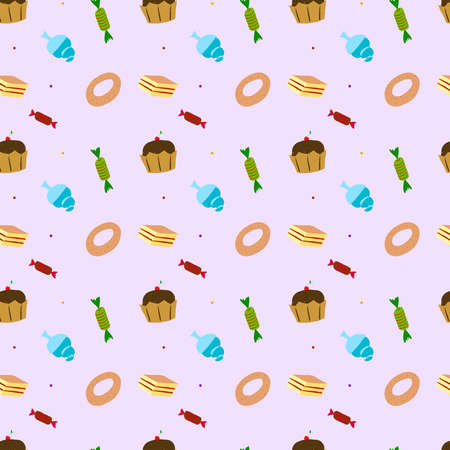 Sweets seamles vector backgroundのイラスト素材