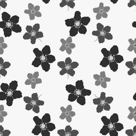 Simple and beauty botanical abstract seamless pattern background. Floral vector illustration will perfect for textile and paper wrapping print. Can be copied without any seams.のイラスト素材