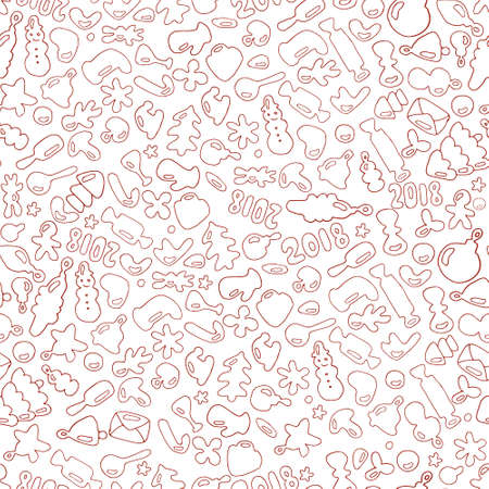 Merry Christmas and Happy New Year seamless background pattern. Will be perfect for wrap paper, textile, backgroundのイラスト素材