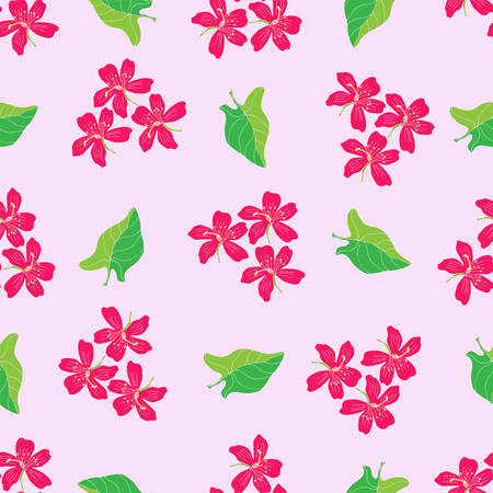 Simple and beauty botanical abstract seamless pattern background. Floral vector illustration will perfect for textile and paper wrapping print. Can be copied without any seams.のイラスト素材