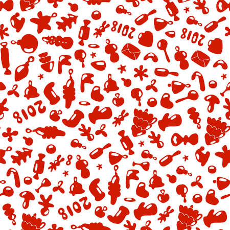 Merry Christmas and Happy New Year seamless background pattern. Will be perfect foe wrap paper, textile, backgroundのイラスト素材