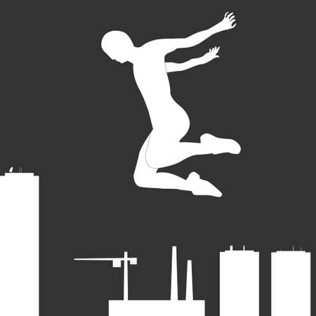 Parkour Practitioner illustration flat vector elements. Will be perfect for t-shirts, textile, banner, postcard, poster.のイラスト素材