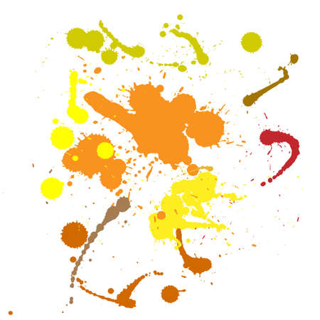Hand Drawn Ink Splashes colored in a vector. Nice Paint Splatters which can be perfect for web, textile, background.のイラスト素材