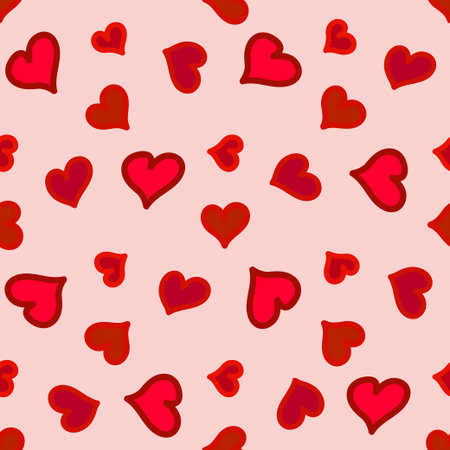 Happy Valentines's Say simple hand drawned seamless pattern with hearts and musical notes. Will be...