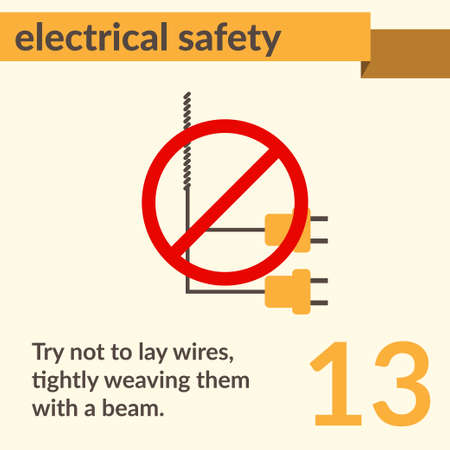 Occupational Safety and Health vector sign. Electrical safety and electric shock risk caution sign.のイラスト素材