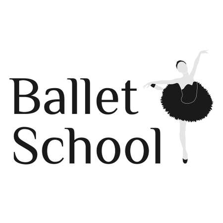 Simple ballet school logotype, will be perfect for banner, poster, web element.のイラスト素材