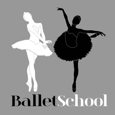 Simple ballet school logotype, will be perfect for banner, poster, web element.のイラスト素材