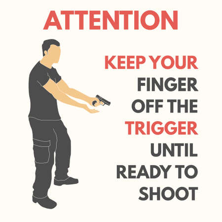 Practical shooting safety rules. Will be perfect for logo, banner, poster, postcard.のイラスト素材