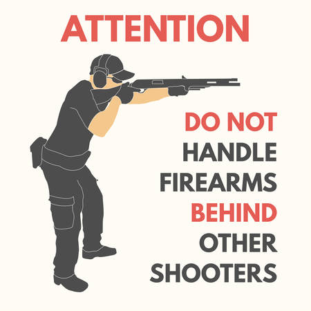 Practical shooting safety rules. Will be perfect for logo, banner, poster, postcard.のイラスト素材