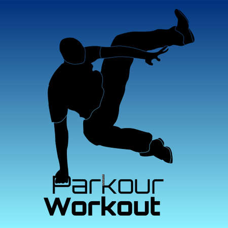 Parkour Practitioner illustration flat vector elements. Will be perfect for t-shirts, textile, banner, postcard, poster.のイラスト素材